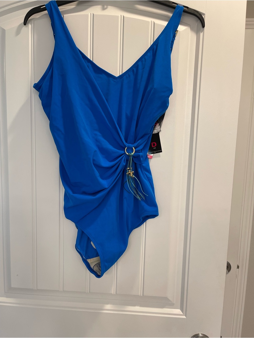 VTG Roxanne Royal Blue Swimsuit Womens 14 38D (M/L) One Piece Bathing Suit
